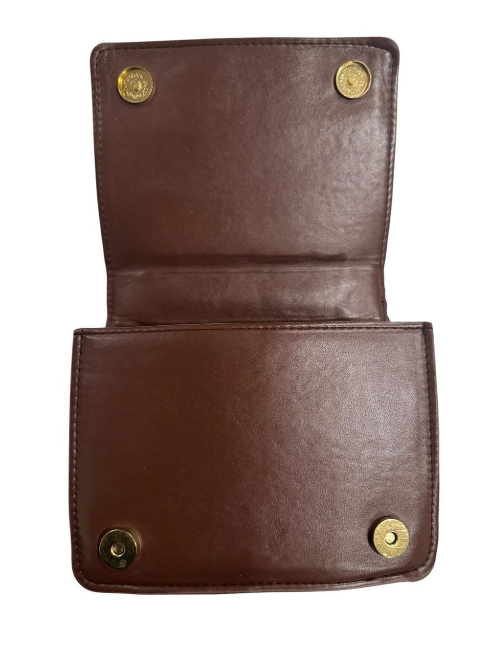 Quilted Padded Shoulder Bag Brown Faux Leather Resin Chain Strap Gold Hardware - Picture 3 of 4